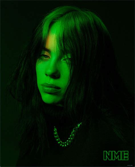 Touch device users, explore by touch or with swipe gestures. . Billie eilish wallpaper green